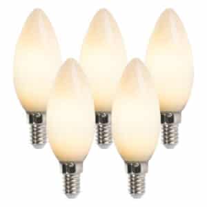 LUEDD 5er-Set LED-Kerzenlampe E14 2W 180 Lumen 2350K nicht dimmbar