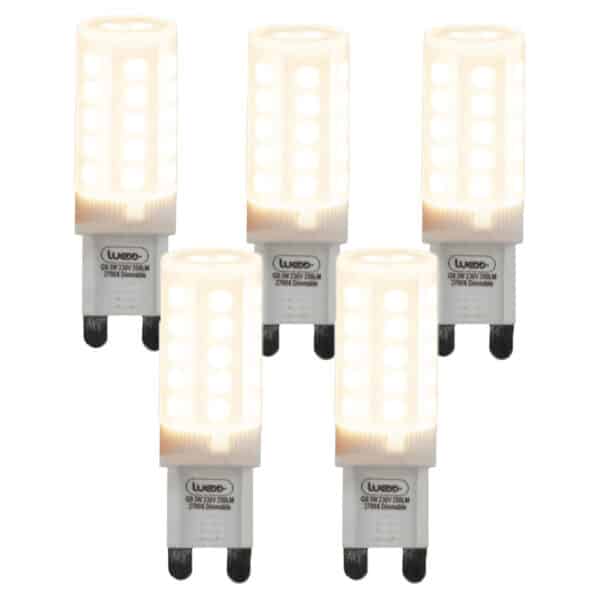 LUEDD Set mit 5 G9 dimmbaren LED-Lampen 3W 280 lm 2700K