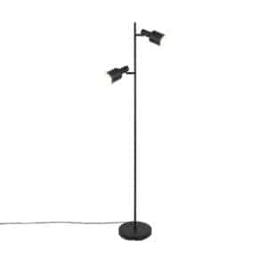 QAZQA Moderne Stehlampe schwarz 2-flammig - Stijn