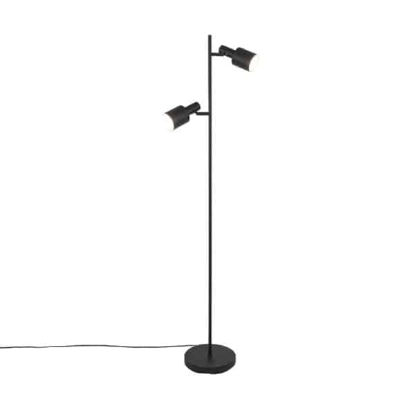QAZQA Moderne Stehlampe schwarz 2-flammig - Stijn