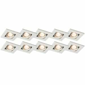 QAZQA Set mit 10 Einbaustrahlern weiß einstellbar - Qure