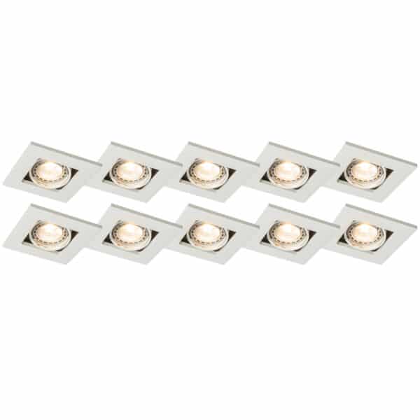 QAZQA Set mit 10 Einbaustrahlern weiß einstellbar - Qure