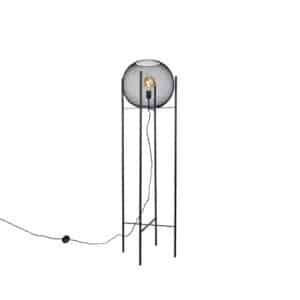 QAZQA Moderne Stehlampe schwarz - Mesh Ball