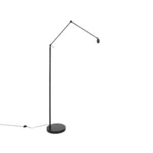 QAZQA Moderne Stehlampe schwarz verstellbar - Editor
