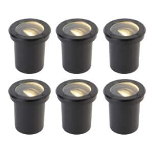 QAZQA 6er Set Outdoor Bodenstrahler schwarz einstellbar IP65 - Delux