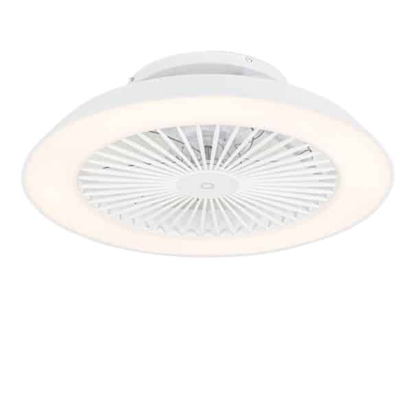 QAZQA Smarter Deckenventilator weiß inkl. LED mit Fernbedienung - Deniz