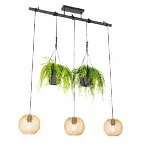 QAZQA Industrielle Hängelampe gold 3-flammig - Flor