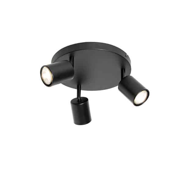 QAZQA Moderne Deckenlampe schwarz verstellbar rund 3 Lichter - Java