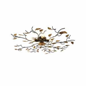 QAZQA Vintage Deckenlampe schwarz mit Gold 80 cm 4 Lichter - Foglie