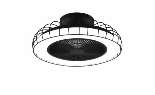 Trio Deckenleuchte mit Ventilator ¦ schwarz ¦ Maße (cm): B: 52 H: 21 T: 52