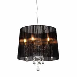 QAZQA Kronleuchter Chrom mit Schwarz 50 cm 5 Lichter - Ann-Kathrin