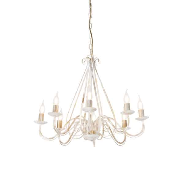 QAZQA Antiker Kronleuchter creme 8-Licht - Giuseppe 8