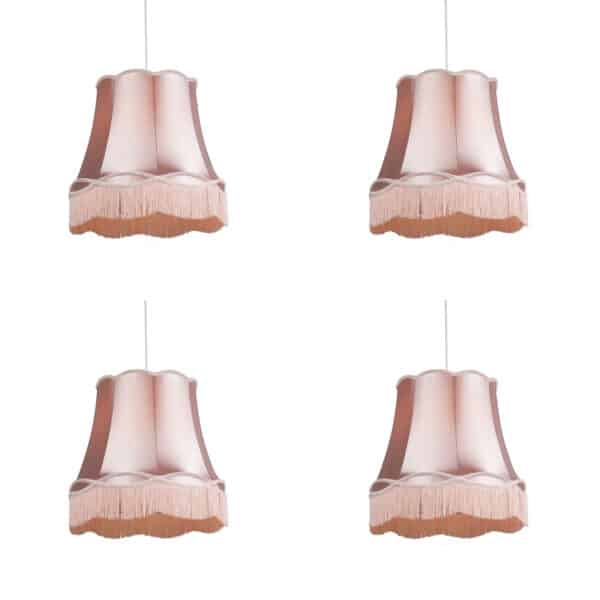 QAZQA 4er Set Retro Hängeleuchten pink 45 cm - Granny