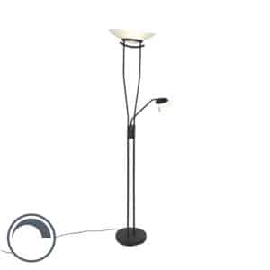 QAZQA Moderne Stehlampe schwarz inkl. LED - Lexus