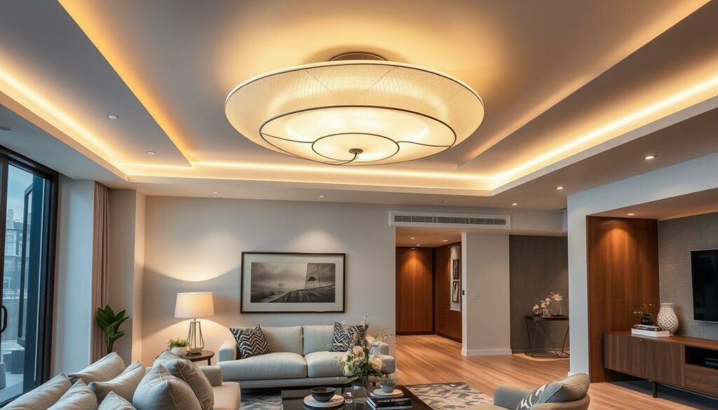 Deckenlampe Wohnzimmer integrieren