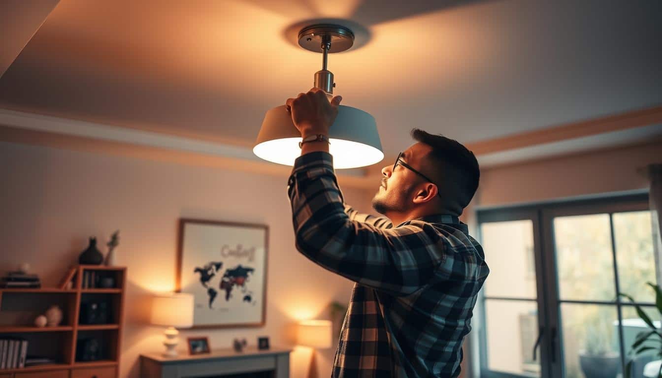 Wie bringt man eine DeckenLampe an?